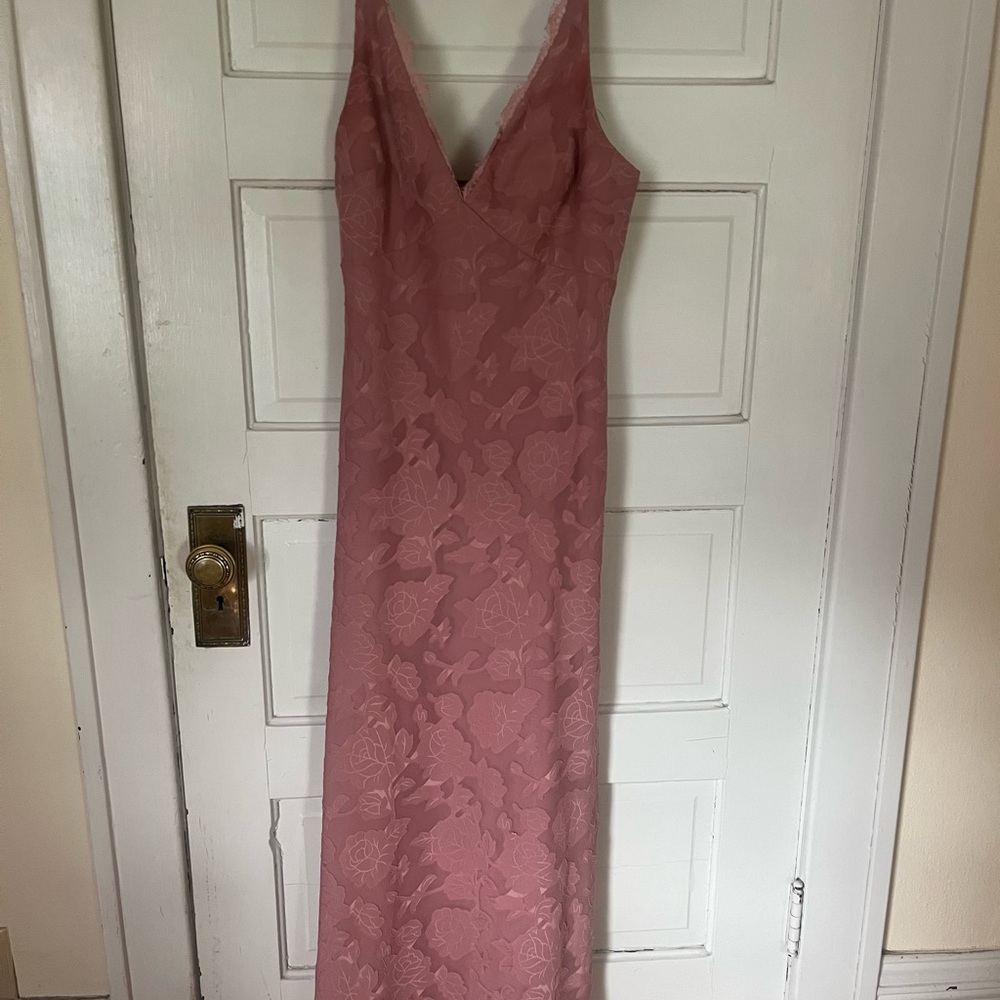 Azazie Dusty Rose Floral Lace Maxi Dress